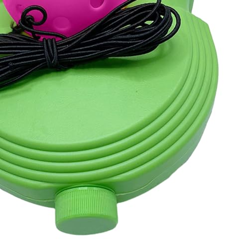 B Baosity Pickleball Trainer Pickleball Rebounder Pickleball Solo Equipment Portable Adult Kids Outdoor Sports Pickleball Training Base, Pink Ball Green