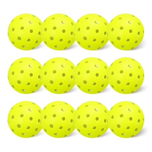 Amazon Basics Outdoor Pickleball Balls, USAPA Approved, Yellow - style: 12-Pack