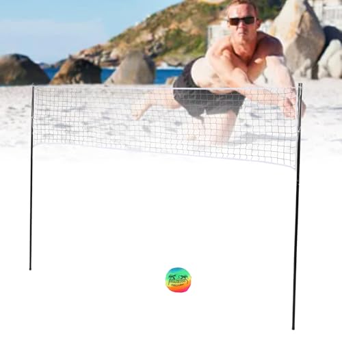 Professional Portable Outdoor Duty Volleyball Net Set,Premium Tote Classic Volleyball Set,Folding Portable Outdoor Volleyball Net,for Outdoor Beach Backyard