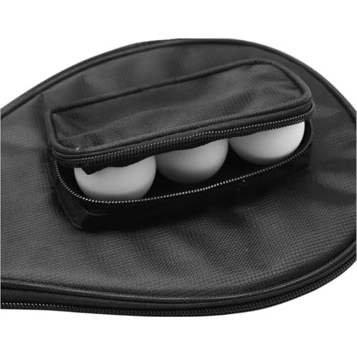 LALAFINA Table Tennis Bat Bag with Paddle Cover and Ball Compartment, Reusable Protective Storage Case for Paddle Organization and Travel, Black Pong Racket Organizer for Table Tennis
