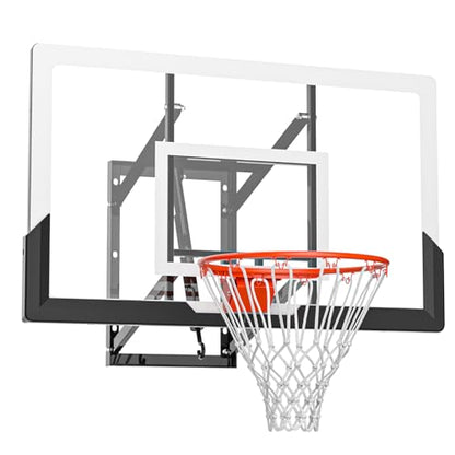 IGL In ground Basketball Hoops Outdoor, 10ft Height Adjustable Basketball Goal In ground with Shatterproof Backboard and Pro-Style Rim - size: 52 inch Backboard - Wall Mount