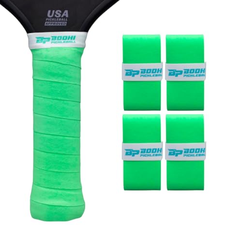 DRYtack Premium Pickleball Overgrips - #1 Pickleball Overgrips Trusted by TOP pros - Semi-Dry & Absorbent, Superior Comfort, Long Lasting, Responsive Feel - color: Neon Green, size: 4-Pack