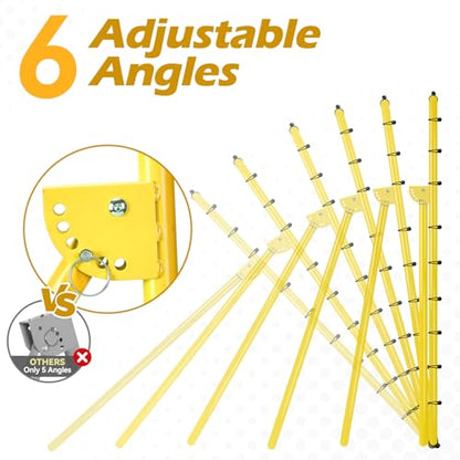 6-Angle Adjustable Volleyball Rebounder Net 7x4ft, High Stable Bounce Back Training Equipment for Practicing Volleying Bumping Spiking with High-Tension Net, PU Volleyball and Pump, Stakes