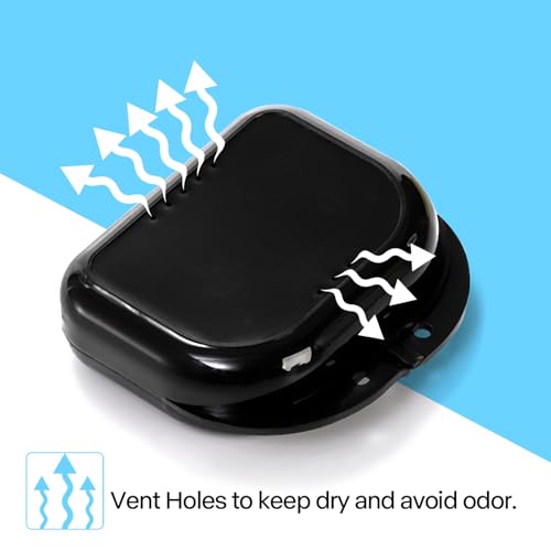 ZENFUN 40 Packs Retainer Case, Mouth Guard Cases Denture Case Bulk, Slim Aligner Box with Vent Holes, Assorted Denture Storage Container for Night Guards, Individually Sealed
