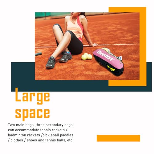 Senston Tennis/Badminton Racket Bag,Single Shoulder Racket Bag Racquet Bag,Waterproof And Dustproof. - color: Pink