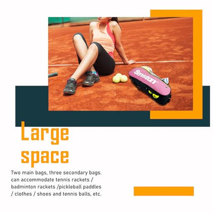 Senston Tennis/Badminton Racket Bag,Single Shoulder Racket Bag Racquet Bag,Waterproof And Dustproof. - color: Pink