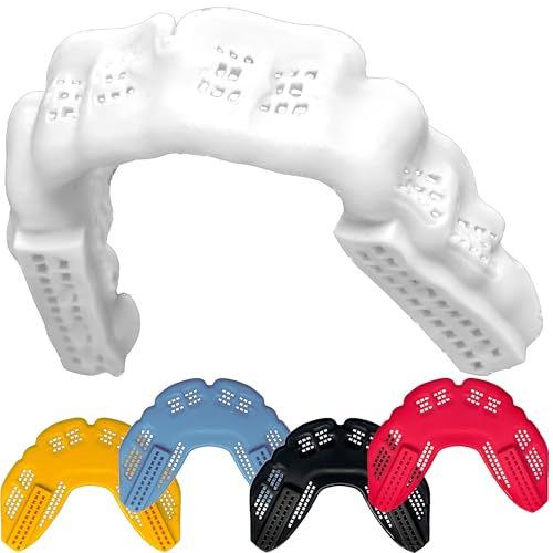 Bulletproof Braces Mouthguard – World’s Thinnest & Strongest Sports Mouth Guard for Braces! Basketball Football Lacrosse Wrestling Hockey Rugby BJJ MMA Boxing Mouthpiece – Adult Youth & Kids - color: Clean White