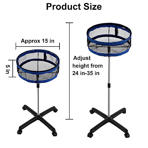TNZMART Removeable Table Tennis Storage Multi-Ball Collector Holder Adjustable Height Pickleball Collection Basket for Training
