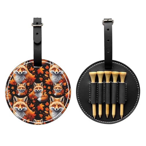 Leather Golf Tee Organizer with 5 Slots, Belt Clip for Bag Tag - color: Style (763)