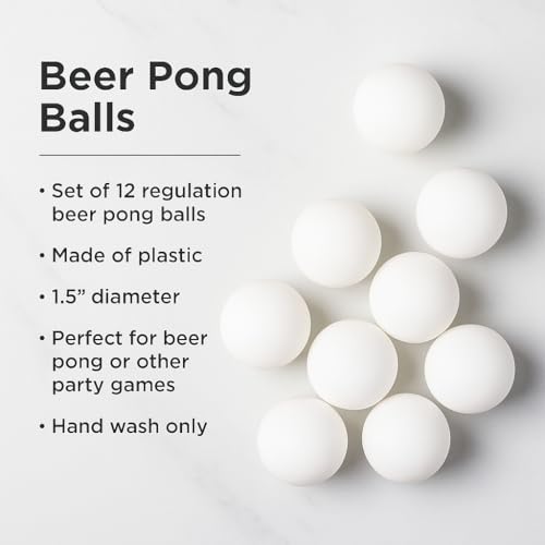 Liberty Imports Pack of 12 Beer Ping Pong Balls - White Table Tennis Balls - Lightweight Durable Seamless Bulk for Party Carnival Games. Entertainment, Decorations, Crafts Activities