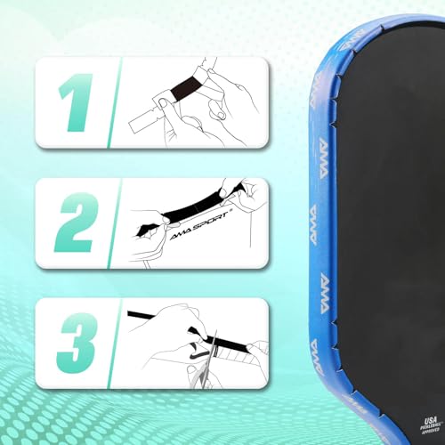 AMA SPORT Pickleball Paddle Edge Guard Tape 3 Pack Edge Protection Tapes 20mm, 23mm, 26mm Width Paddle Edge Cover Perfectly Fits Curved Edge Without Wrinkling - color: AMA Blue, size: 20mm Width