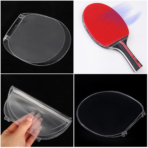 4 Pack Ping Pong Paddles Protector Film Transparent Non-Sticky Table Tennis Rackets Rubber Protective Film for Table Tennis Racket Rubber Sponge Care Kit PingPong Paddle Cleaner Cleaning Kit