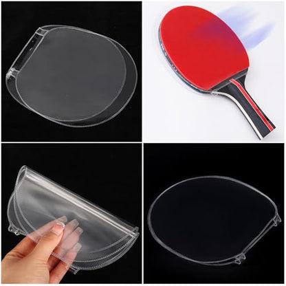 4 Pack Ping Pong Paddles Protector Film Transparent Non-Sticky Table Tennis Rackets Rubber Protective Film for Table Tennis Racket Rubber Sponge Care Kit PingPong Paddle Cleaner Cleaning Kit