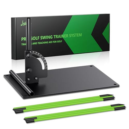 Jsikan Pro Golf Alignment Sticks System with Holder Angle Plate, Golf Trainer Aid Teaching Equipment for Aiming, Putting, Swing, Essentials Golf Gifts Accessories for Men and Women