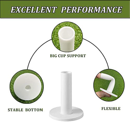 MAZEL Premium Rubber Golf Tees for Mats - High Performance Rubber Tees Holder Set for Driving Range & Indoor Outdoor Practice Mat - style: 6 Pack 3 1/4" Tee +1 Ball