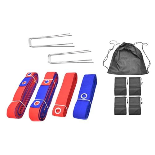 2 Pieces Beach Volleyball Lines Borderline Field Court Marker Kit Badminton Lines Portable Accessories for Easy Carrying and Compact Storage Suitable - color: red blue