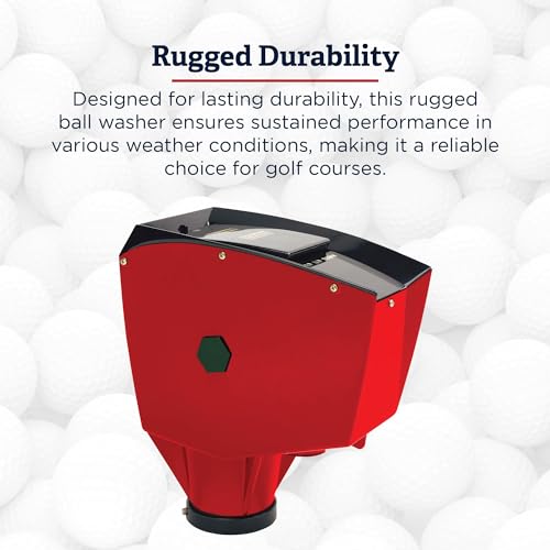 Standard Golf Classic Ball Washer - 4 Ball Capacity Golf Ball Cleaner | Improved Brush Design, Available in 7 Colors, Crank Style with Built-in Overflow Tubes | Perfect for Club Courses, Pros, & Home - color: Blue