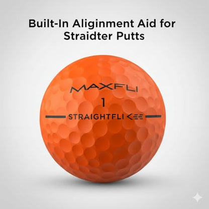 Maxfli StraightFli Golf Balls – Matte Orange, 36- Pack | Low Spin Distance Golf Balls for Straighter Shots | Soft Feel, Durable Ionomer Cover | for Beginners & Recreational Golfers