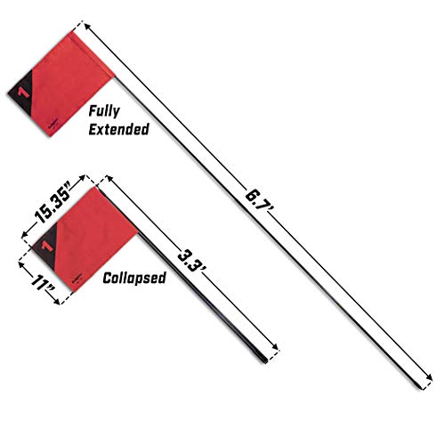 GoSports Golf Flags 3 Pack – Portable Foldable Backyard Golf Flagsticks for Chipping, Short Game Practice & Family Golf Games