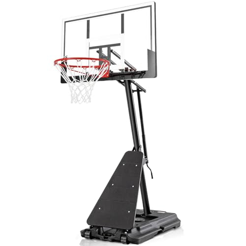 BACKYARD BLITZ Basketball Hoop, 44&48IN&54IN Backboard Portable Basketball Goal System, 10FT Hand-Crank Adjustable Basketball Hoops Outdoor - size: 48in Backboard