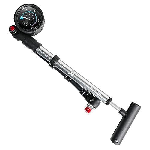 BV Mini Bike Pump Portable Frame Pump, Shock Pump for Bike Shock, Air Ball Pump Inflator with Ball Pump Needles, Mini Pump Fits Presta & Schrader- Smart Valve - style: Shock Pump/400 PSI