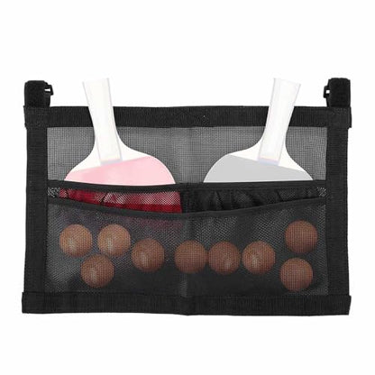 Ping Pong Storage Rack,Mesh Storage Bag,Hanging Organizer Table Tennis Paddle Ball Holder for Office Game Room Entertainment