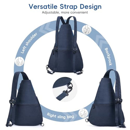 KAVIGOR Pickleball Bag, 7 Pockets & Upgraded Zippers, Lightweight Sling Bag with Detachable Strap & Water-Resistant Pocket