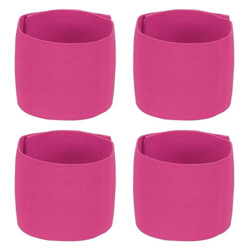 Soccer Captain Armband, Elastic Wrist Arm Bands Adjustable Player Team Leader Anti-Slip Badge Sports Accessories-Fit - color: Hot Pink