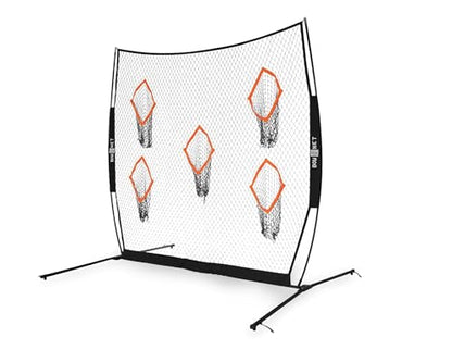 Bownet QB5 Portable Quarterback Training Net (8' x 8') Practice Football Nets for Throwing or Passing - Five Sock Targets - Indoor and Outdoor - Durable Powder-Coated Steel Frame, Multi, One Size