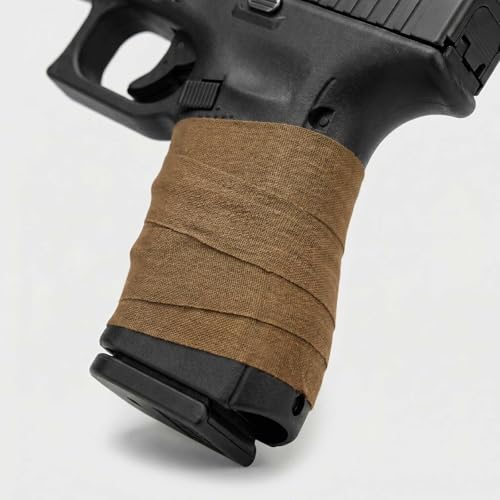 2 Rolls Magsaddle Gun Grip Tape, Non-Reflective, No Residue Goon Grip Tactical Tape for Pistol, Handgun, Rifle, Sports, Tool, Pull Up Bars, Handles, Bats, Rackets, Gym Equipment, Handrails - color: Coyote Brown