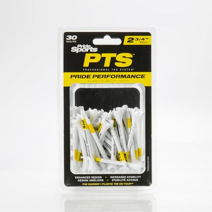 PrideSports PTS Plastic Golf Tees | 30 Count, 2-3/4 Inch | #1 Plastic Tee on Tour | Best for Drivers & Woods - size: 2-3/4", style: 30 Count