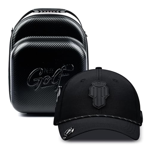 NJF Golf Hat Men - Breathable Mens Golf Hats, Adjustable Rope Hook and Loop Style Cap, Convenient Cap with Tee Holder - color: X-series - Case & Phantom Pro X