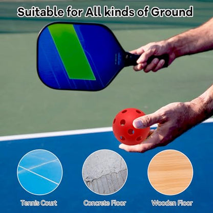 6 -Pack Pickleball Balls, 26 Holes Outdoor Pickleballs, High Elasticity & Durable Pickle Balls for All Style Pickleball Paddles Indoor Pickleballs