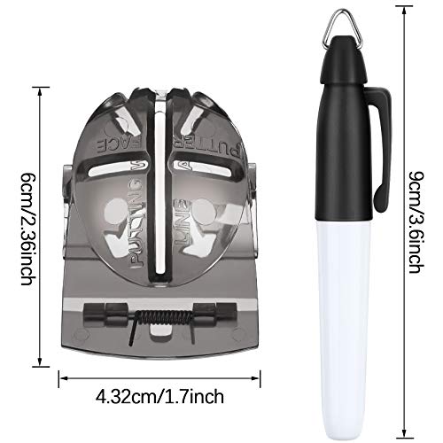 WILLBOND 2 Pieces Golf Ball Line Marker Tool Marking Alignment Putting Tool and 2 Pieces Golf Ball Marker Pen, 4 Pcs Totally