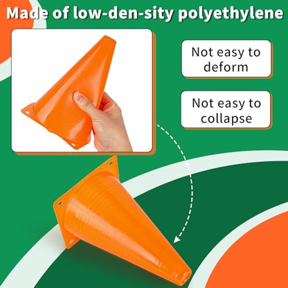 Soccer Cones 12/24 Pack with Mesh Bag-Traffic Cones for Field Marker Agility-Soccer, Skating, Football, Basketball, Indoor and Outdoor Games