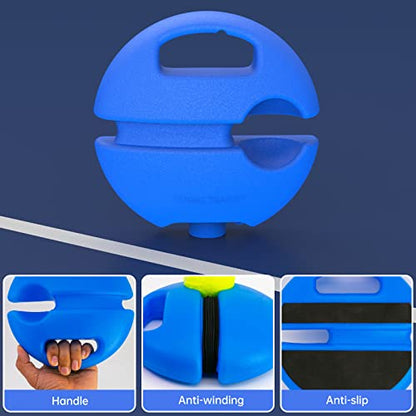 Tennis Trainer Rebound Ball with 3 String Balls, Portable Tennis Training Tool Suitable for Beginners Sport Exercise-Blue