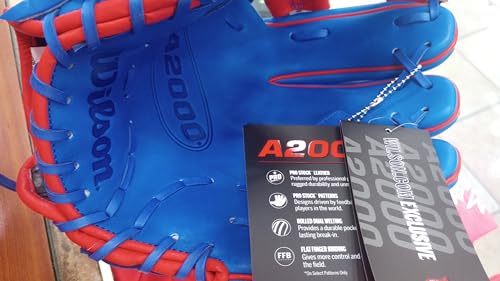 Wilson A2000 1786 Baseball Glove, Right Hand Throw, Infield Series - Exclusive Edition - color: Blue/Red/Dominican Flag