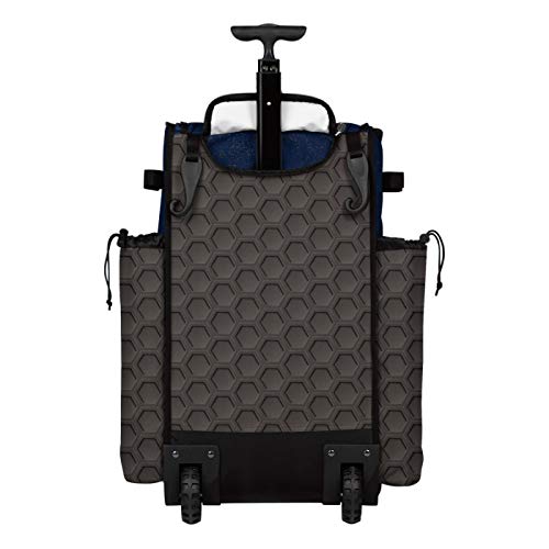 Boombah Rolling Superpack 2.0 3DHC Baseball/Softball Gear Bag - 23-1/2" x 13-1/2" x 9-1/2" - Multiple Colors - Telescopic Handle and Holds 4 Bats - Wheeled Version - color: Dark Charcoal/Navy