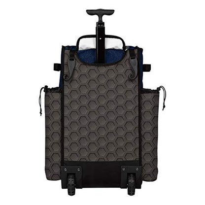 Boombah Rolling Superpack 2.0 3DHC Baseball/Softball Gear Bag - 23-1/2" x 13-1/2" x 9-1/2" - Multiple Colors - Telescopic Handle and Holds 4 Bats - Wheeled Version - color: Dark Charcoal/Navy