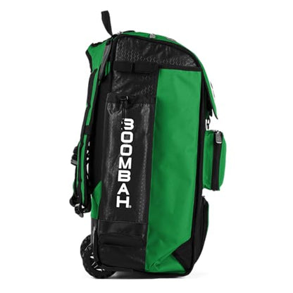 Boombah Catchers Superpack Hybrid Rolling Bat Bag - Multiple Colors - Wheeled & Backpack Version - color: Black/Kelly Green