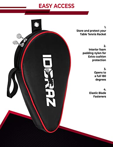 Double Ping Pong Paddle Case - Best Table Tennis Paddle Cover for Your Rackets - Waterproof Material Bag