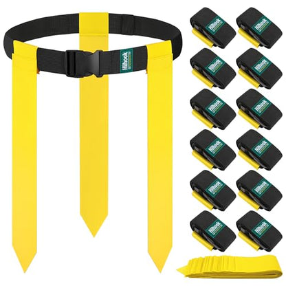 Flag Football Belts for Youth, Kids and Adults Sport Team Building and Competition Training - color: Yellow