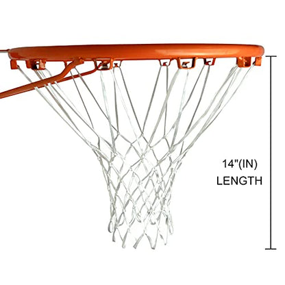 Sanung 2 Pack Basketball Nets Replacement 12 Loops Rim All-Weather Polyester Anti Whip with Carrying Bag for Standard Size and Home Use Basketball Hoop
