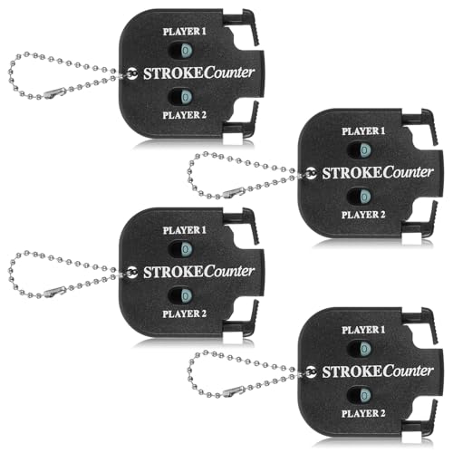simarro 4pcs Golf Stroke Counter, Mini Golf Ball Scorer Counter Clicker Portable Golf Score Counter with Dial Resetting Tool Key Chain for Different Kinds of Competitions and Games