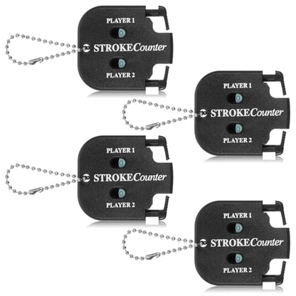 simarro 4pcs Golf Stroke Counter, Mini Golf Ball Scorer Counter Clicker Portable Golf Score Counter with Dial Resetting Tool Key Chain for Different Kinds of Competitions and Games