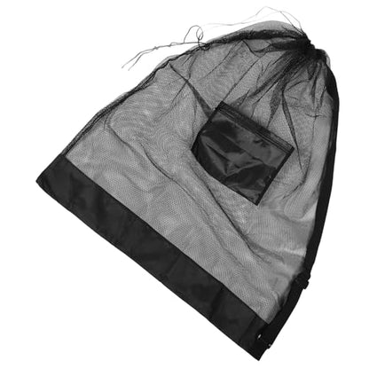 Large Capacity Mesh Drawstring Ball Bag with Pocket Heavy-duty Basketball Soccer Volleyball Storage Single Shoulder Sports Equipment Carrying Sack for Team Training