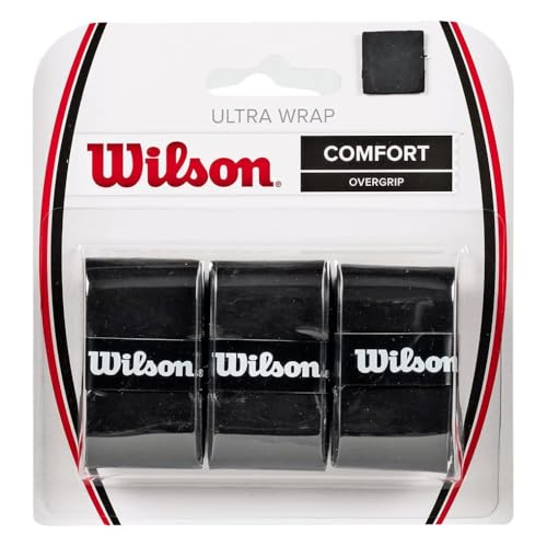 WILSON Sporting Goods Ultra Wrap Tennis Overgrip (3-Pack), Black (WRZ403000) - color: Black, style: Ultra Wrap