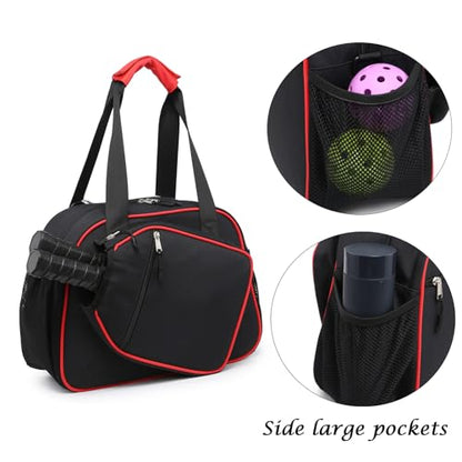 Crossbody Pickleball Bag with Shoes Bag 2PS for Women and Men, Waterproof Pickle Ball Bag Tote Shoulder Bag
