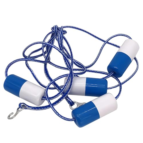 Fibropool Safety Rope with Floats, Pre-Assembled Divider Buoy with Hooks