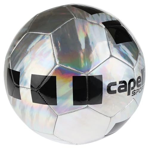 Capelli Sport Soccer Ball Size 5, Holographic Design Soccer Ball for Youth and Adult Players - color: Silver